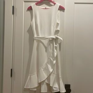 Calvin Klein White Ruffle Dress